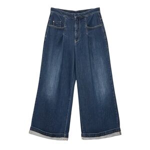 Anthropologie by Pilcro Emory Pleated High-Rise Wide-Leg faded Jeans Size 30